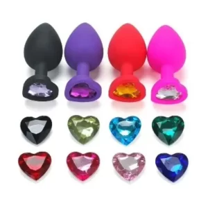 PLUG ANAL JOYA SILICONA CORAZON TALLA L